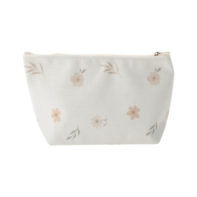 Bolsas de Maquillaje Duraderas de 1 Pc con Estampado Único Blanco Caqui Claro Poliéster