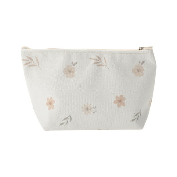 Bolsas de Maquillaje Duraderas de 1 Pc con Estampado Único Blanco Caqui Claro Poliéster