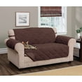 thumbnail image 2 of Innovative Textile Solutions 1-Piece Hudson Sherpa Waterproof Loveseat Furniture Cover, Chocolate, 2 of 2