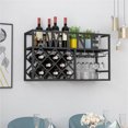 thumbnail image 2 of Botellero De Pared - Estante Flotante para Licores con Portavasos Colgante - Ideal para Exhibir Botellas Y Copas De Vino En El Minibar - Perfecto para Decorar E(Vino Negro-80 * 45 * 25Cm), 2 of 4