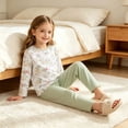 thumbnail image 7 of Amidoa Girls 2 Piece Outfits Fall Winter Clothes Print Soft Long Sleeves Top and Pants Kids Clothing Sets Mint Green Size 6-7 Years, 7 of 7