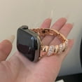thumbnail image 3 of Dwitch Elegant Adjustable Women Bracelet Watch Strap Compatible for Apple Watch Band 42/44/45/46/49mm,Bling Diamond Rhinestone Metal Band fits for iWatch Series Ultra/SE/10/9/8/7/6/5/4/3/2/1,Rosegold, 3 of 9
