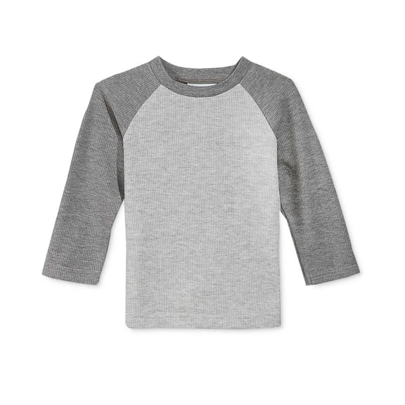 First Impressions Baby Boys’ Raglan-Sleeve Grey Thermal Top (12 Months)