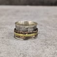 thumbnail image 2 of Hammer Spinner Band, Bohemian Ring, 925 Sterling Silver Ring, Spinning Thumb Ring, Three Tone Ring, Fidget Ring, Handmade Jewelry, Christmas Oxidized, Brass Copper Band, Anxiety Ring, Mans Band Gifts, 2 of 6