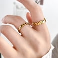 thumbnail image 4 of Bague Époxy Fleur de Marguerite Cœur Pêche Rouge Mignonne Papillon Doux Feuille Creuse, 4 of 6