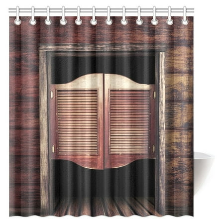 Pop Western Decor Shower Curtain Rustic Old Western Swinging