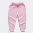thumbnail image 2 of HAOTAGS Toddler Boys Girls Sweatpants(0-13), Solid Color Casual Elastic Waist Cotton Sport Jogger for Kids Pink 0 Years, 2 of 5