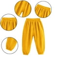 thumbnail image 4 of WOLLED 1-8 Years Boys Girls Solid Color Casual Pants Kids Summer Soft Cotton Trousers Toddler Elastic Waist Lantern Jogger Pants Sun Screen Sweatpants for Girls, 4 of 9