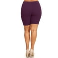 thumbnail image 3 of Women's Plus Size Workout Elastic High Waist Basic Active Yoga Casual Biker Shorts Pants, 3 of 3