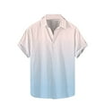 thumbnail image 2 of Yanghang Summer Tops Mens T-Shirts Men's Gradient Printing Button Casual Short Sleeve Turndown Collar Blouse Shirt Hawaiian Shirt For Men, 2 of 5