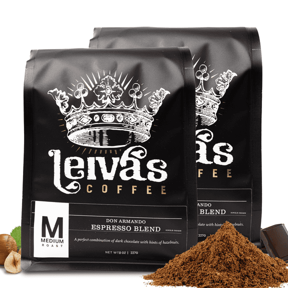 Leivas Medium Roast Whole Bean Coffee (8 Oz) - Roasted to Order, Single Origin Guatemalan Beans - Abuela Reina Whole Beans w/ Vanilla, Blueberries & Chocolate Notes - Low Acidity Roast 2 Pack
