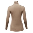 thumbnail image 3 of SSOULM Women's Slim Lightweight Long Sleeve Pullover Turtleneck Shirt Top With Plus Size, 3 of 5
