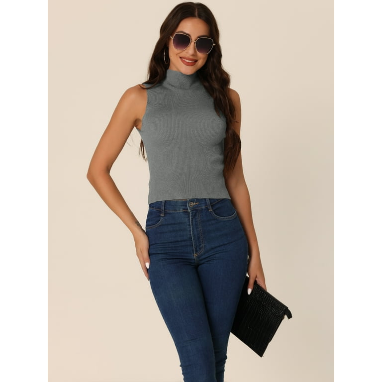 Unique Bargains women's Mock Neck Knit Sweater Vest