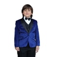 thumbnail image 2 of B-Velvet Sapphire 5pc Suit Shirt, Bowtie & Vest For Kids By Alberto Nardoni Brand Designer, 2 of 3