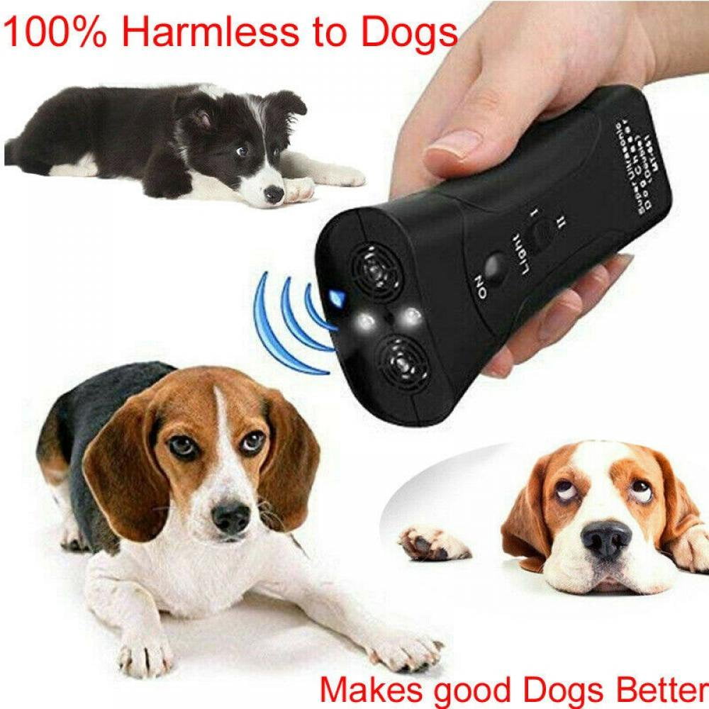 Handheld Dog Repellent Trainer Bark Stopper with LED Flashlight Ultrasonic Infrared Dog Deterrent for Safety Outdoor Walking Dog Trainer 100 Pet