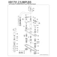 thumbnail image 6 of Kingston KB1752BPLBS Bel-Air Two-Handle 4-Hole 8" Centerset Kitchen Faucet with Brass Sprayer in Polished Brass, 6 of 7