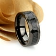 thumbnail image 2 of Men's Women's Tungsten Wedding Band Engagement Ring 8mm Carbon Fiber Inlay Black Ring, SZ 11.5, 2 of 3