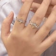 thumbnail image 4 of enjoywould Couple Ring Angle And Demon Opening Moon Stone Adjustable Hollow Out Finger Decoration Stainless Contrast Color Lady Finger Ring Jewelry, 4 of 4