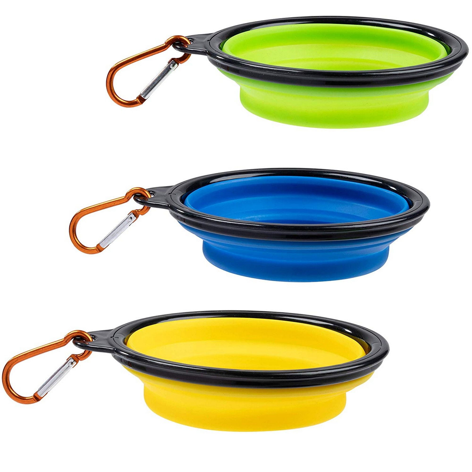 Collapsible Dog Bowl 3Pack Silicone Foldable Pet Bowel, Portable Dog