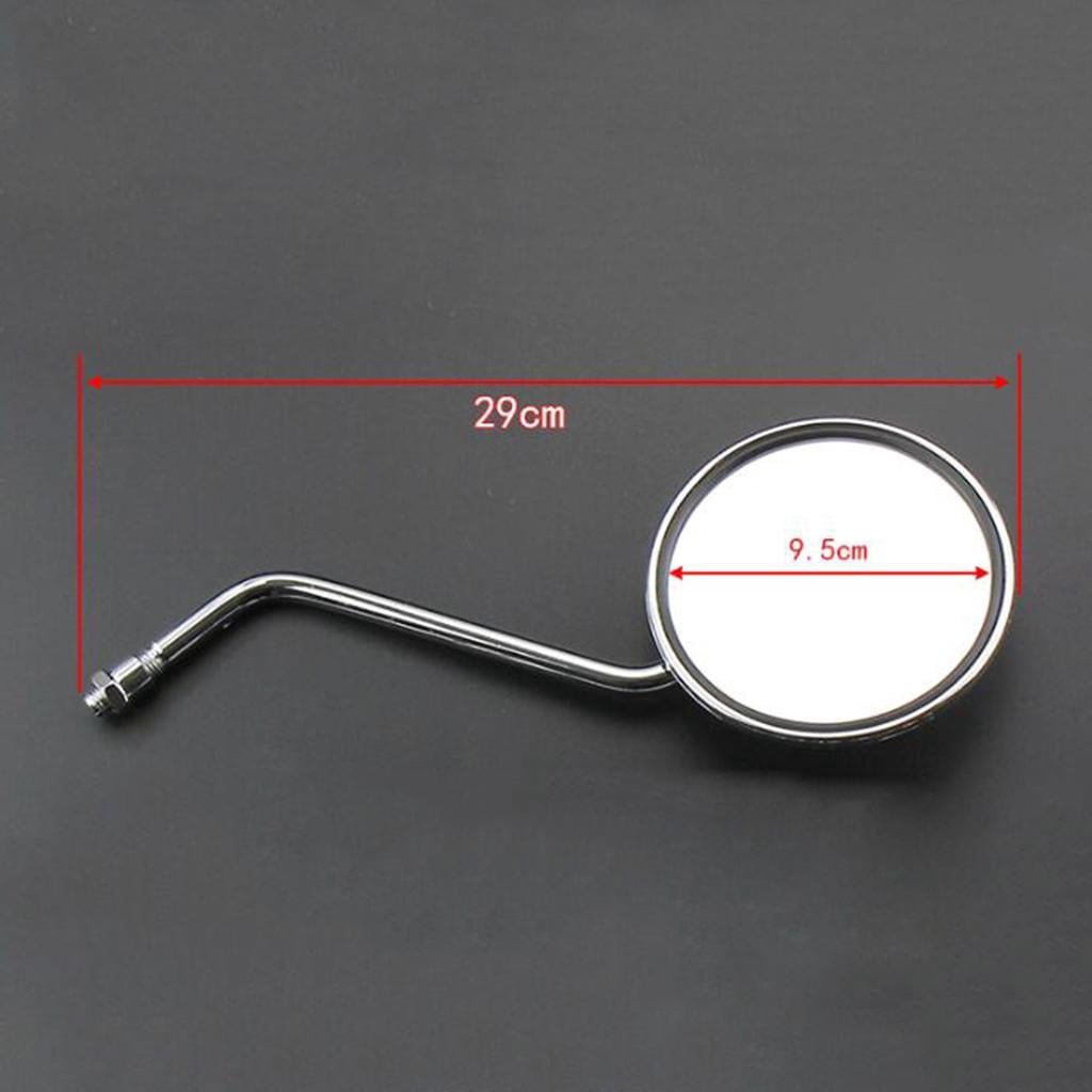 Round Rear View Side Mirrors For Motorcycle Cruiser Chopper ATV Scooter 10mm
