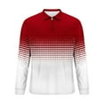 thumbnail image 4 of DDAPJ pyju Big and Tall Polos for Men Quarter Zip Polo Shirt Gradient Print Long Sleeve Golf Shirts Breathable Mesh Sports Tennis Shirt Wine M, 4 of 6