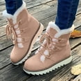 thumbnail image 2 of CAICJ98 Women's Snow Boots Lace Up Mid Carf Boots Warm Lined Waterproof Fashion Women's Winter Boots (Beige,Size 6.5), 2 of 9