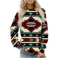 thumbnail image 2 of Puntoco Mujeres Otoño e Invierno Casual Folk-Personalizado Impreso Cuello Redondo Manga Larga Jersey Blusa Sudadera tops Puntoco Puntoco-981, 2 of 5