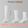 thumbnail image 2 of STYU 6 Pairs Slouch Socks for Women Bulk Stacked Socks Knee Thigh High Slouch Socks Boot Socks Soft Scrunch Socks Size 5-10-White, 2 of 8