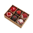 thumbnail image 1 of 6 adornos de bolas de Navidad colgantes para colección de celebraciones, adornos de bolas de fieltro, suministros para fiestas, para puertas, ventanas Corazón, 1 of 8
