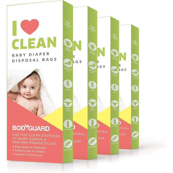 BodyGuard Baby Diapers & Sanitary Disposal Bag - 60 Bags