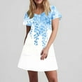 thumbnail image 7 of Hvot&aat Womens Summer Dress Floral Print Casual Short Sleeve Dress with Pockets A-Line Swing Dress for Beach or Daily Wear, 7 of 7