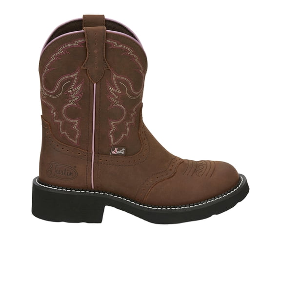 Justin Boots Womens Gemma Embroidered Round Toe Cowboy  Ankle Boots