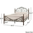 Weston Home Adison Graceful Scroll Bronze Iron Bed, Queen