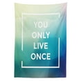 thumbnail image 3 of Ambesonne YOLO Tablecloth Rectangular Table Cover, Typographic Message Design, 52"x70", Multicolor, 3 of 4