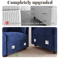 thumbnail image 4 of YOKWOK 85.4" L‑Shaped 5 Seat Sectional Sofa with Pull Out Sleeper Bed, Corduroy Upholstered Sofa with Hidden Storage Chaise, Sectional Couch for Living Room, Blue, 4 of 9