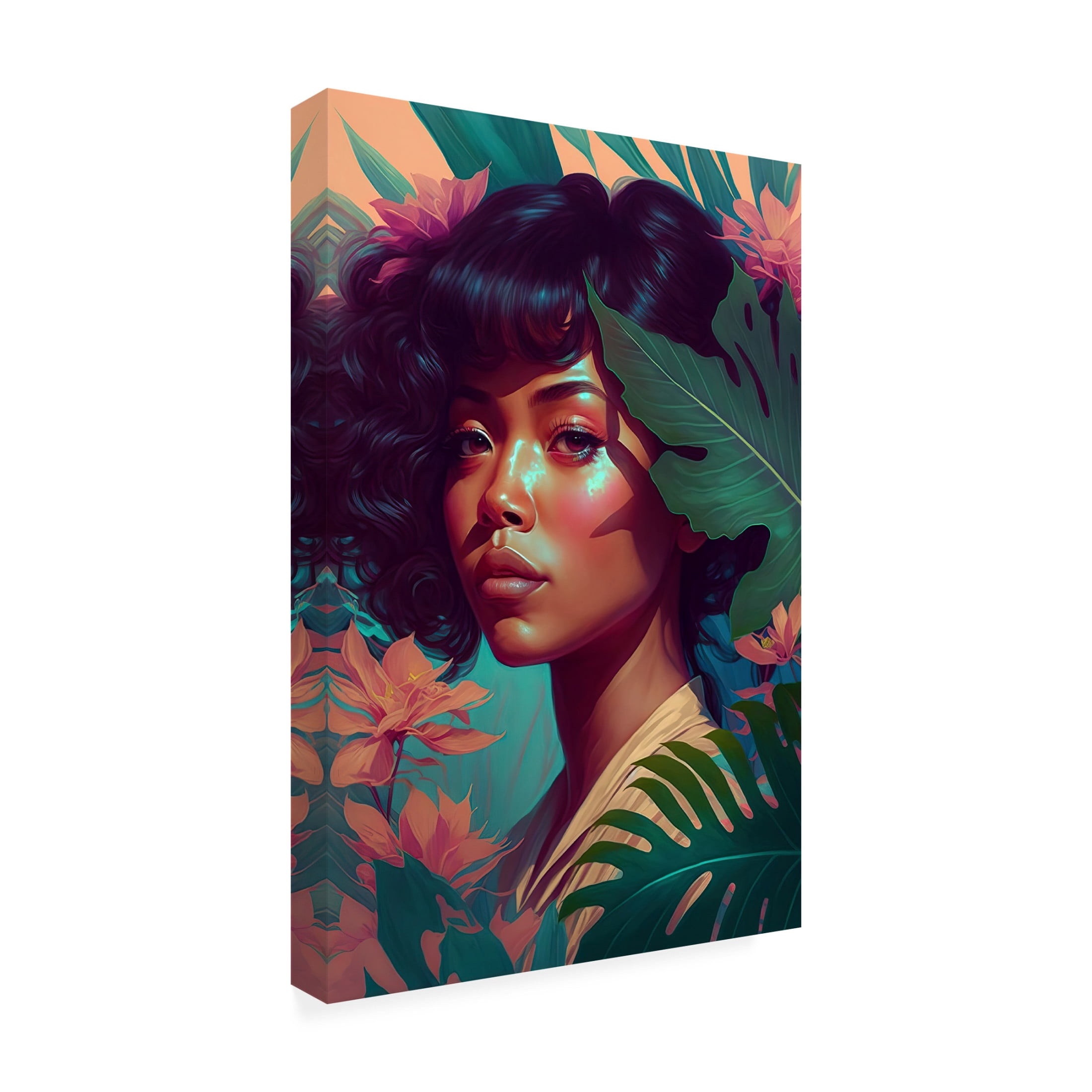 Canvas Wall Art - Treechild 'Hawaiian Beauty' Wall Art for Living Room, Bedroom, or Office D?cor by Trademark Fine Art - 16 x 24 Inches