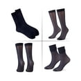 thumbnail image 3 of Deago 4 Pairs Mens Ultra Thin Dress Socks Silk Sheer Business Socks Summer Work Trouser Sox Mid Calf (Coffee), 3 of 11
