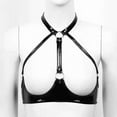 thumbnail image 4 of Women Shiny Leather Bra, Glossy PVC Leather, Hot Breast Exposed, Wetlook Latex Lingerie, 4 of 8