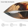 thumbnail image 3 of KLL Castle Cool Fire Dragon Decorative Throw Pillow Covers Velvet Soft for Couch Sofa Bedroom Living Room Outdoor (No pillow core)- 20"x20", 3 of 5