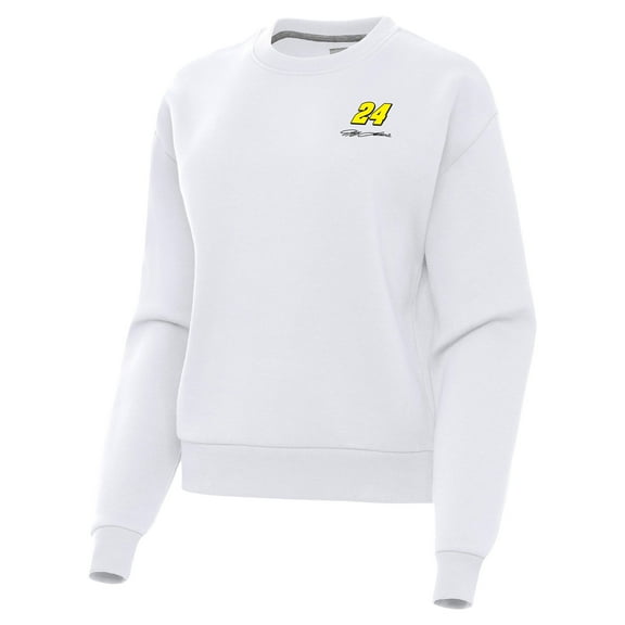 Women's Antigua  White Jeff Gordon-Victory Pullover Sweatshirt