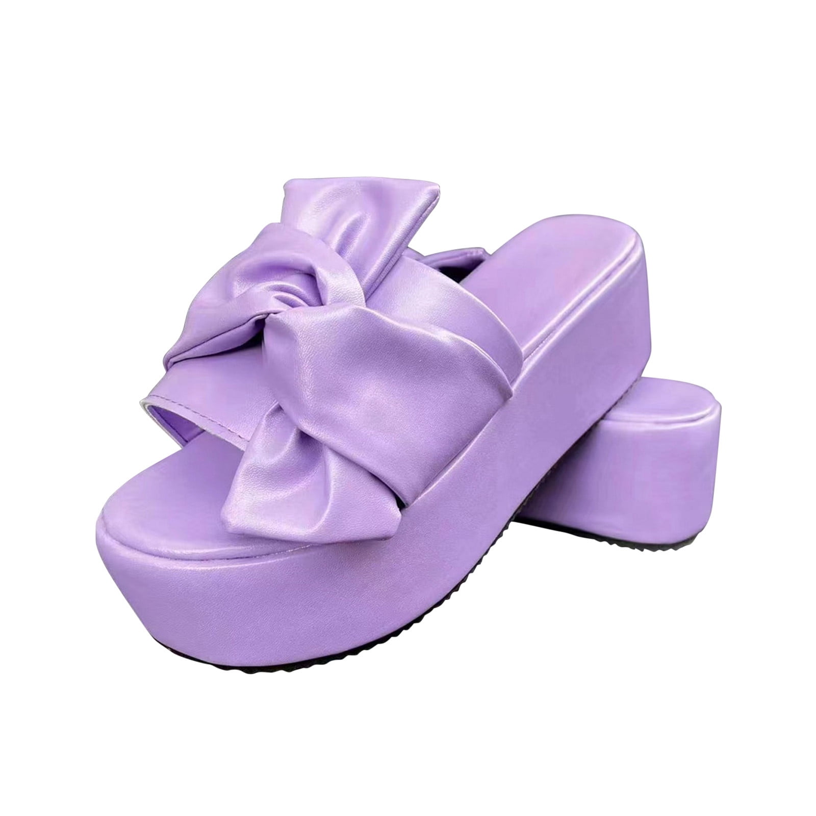 Portugees composiet Herhaal COBKK Womens Outdoor Slippers Summer Ladies Slippers Thick Soled Sandals  Casual Women Bow Shoes Slippers Indoor Slippers For Women Purple Size 42 -  Walmart.com