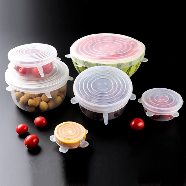 Tapa de succión Universal, sello de aislamiento transparente, herramienta de cocina para uso doméstico, 6 uds.