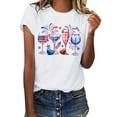 thumbnail image 2 of Pimfylm Women Shirt American Flag Blouses 4th of July T shirt for Women USA Flag Women Tshirt Summer Top Shirt(White,XXL), 2 of 5