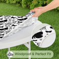 thumbnail image 5 of White Butterfly Black Silhouette Pattern Round Fitted Tablecloth with Elastic Edge,Dining Table Cover Waterproof,Outdoor Round Tablecloth for Camping,Dining,Indoor and Outdoor, 5 of 7