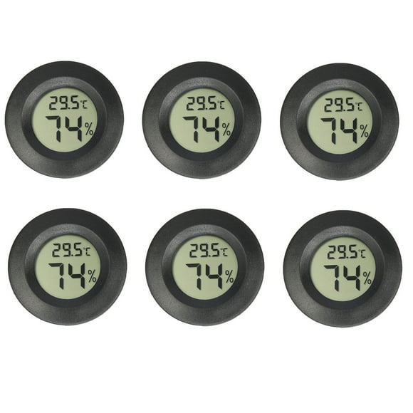 Fiudx Mini Termómetro Lcd para Refrigerador, Medidor Digital de Temperatura y Humedad, Higrómetro Redondo con Pantalla Lcd, Rango de Temperatura de -50 a 70 °C, Resistente a La Humedad, Multiusos, In