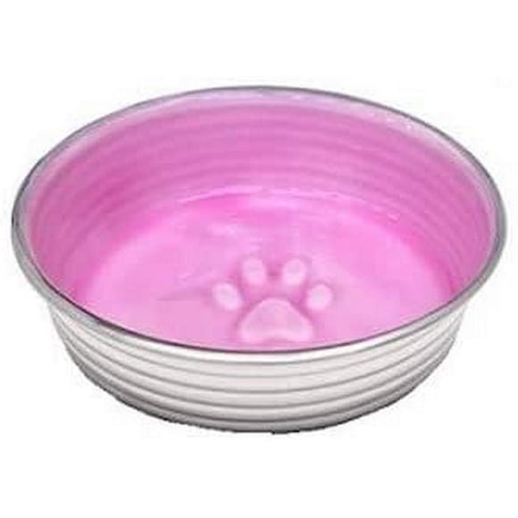 Loving Pets - Cuenco De Agua Para Comida Para Perros Le Bol, Cuenco De Cerámica Esmaltado, Sin Punta, Cuenco Para Mascotas De Acero Inoxidable, Antideslizante, A Prueba De Derrames (Rosa Pequeña)
