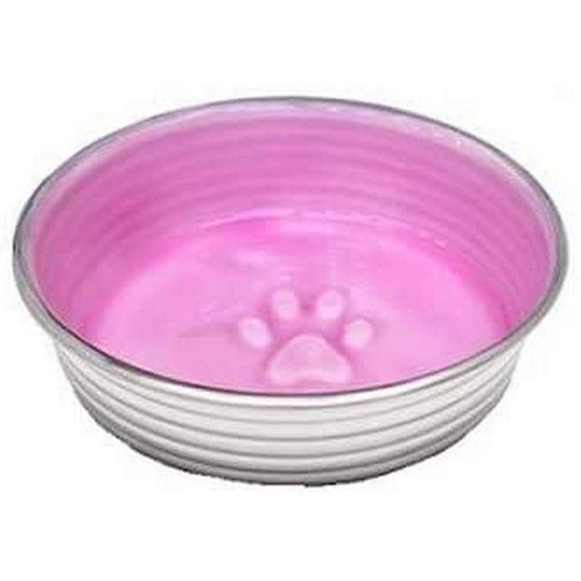 Loving Pets - Cuenco De Agua Para Comida Para Perros Le Bol, Cuenco De Cerámica Esmaltado, Sin Punta, Cuenco Para Mascotas De Acero Inoxidable, Antideslizante, A Prueba De Derrames (Rosa Pequeña)