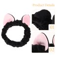 thumbnail image 2 of Diadema de maquillaje, diadema bonita con orejas de gato, diadema con orejas de animales de felpa, diadema para lavar la cara, 2 of 8