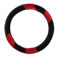 thumbnail image 2 of Funda universal para volante de para coche antideslizante cálido para invierno negro \ u0026 rojo Cola Cubierta de felpa para volante, 2 of 6