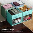 thumbnail image 5 of Sorbus 11 Inch Collapsible Fabric Storage Bin with Clear Window, Pastel Teal, 5 of 6